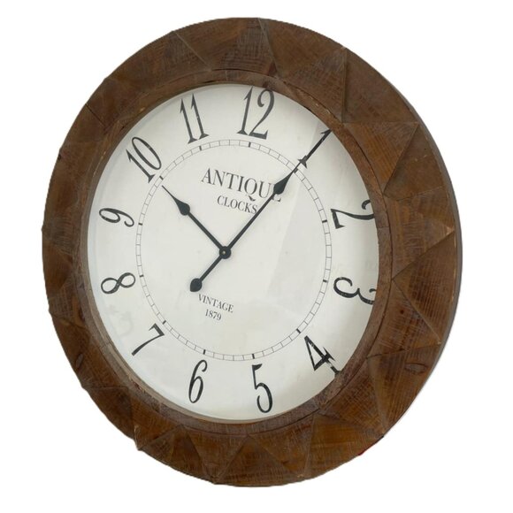 Oversized Wall Clock 31" Diameter MDF Wood Sun Rays Geo Design Modern Farmhouse - Picture 2 of 5